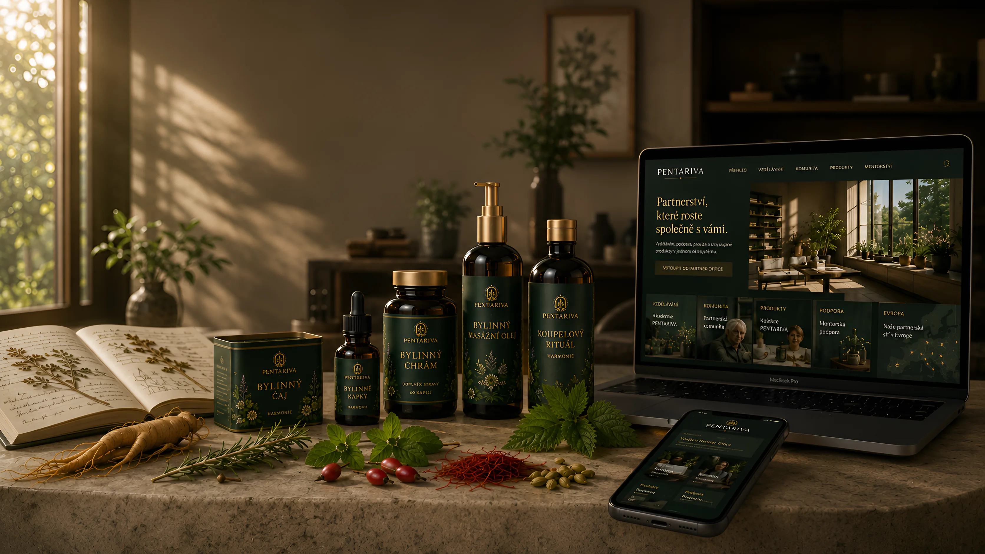 PENTARIVA — bylinné produkty, herbář a digitální ekosystém